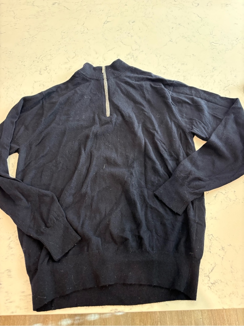 Men's Navy Half-Zip Knit Sweater